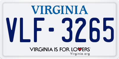 VA license plate VLF3265