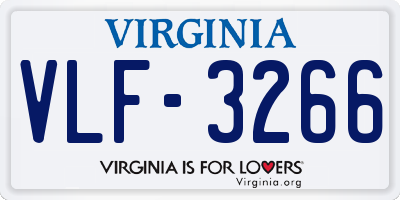 VA license plate VLF3266