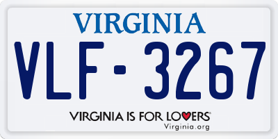 VA license plate VLF3267