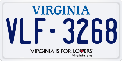 VA license plate VLF3268