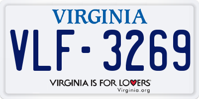 VA license plate VLF3269
