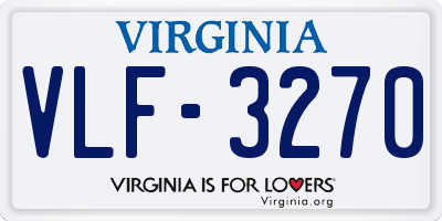VA license plate VLF3270