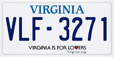 VA license plate VLF3271