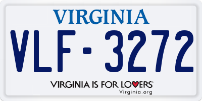 VA license plate VLF3272