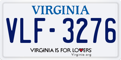 VA license plate VLF3276