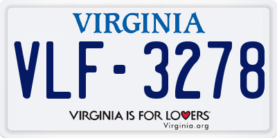 VA license plate VLF3278