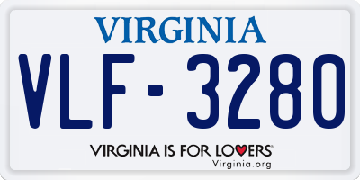 VA license plate VLF3280