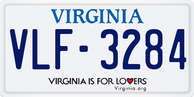 VA license plate VLF3284