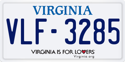 VA license plate VLF3285