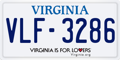 VA license plate VLF3286