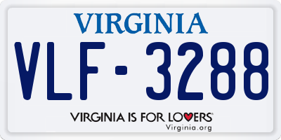 VA license plate VLF3288