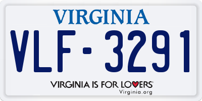 VA license plate VLF3291