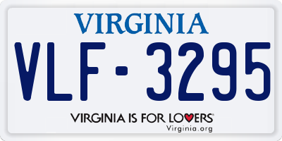 VA license plate VLF3295