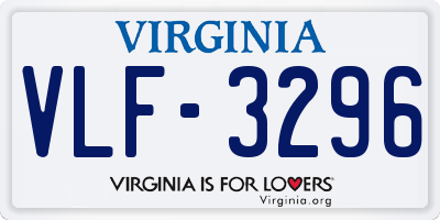 VA license plate VLF3296