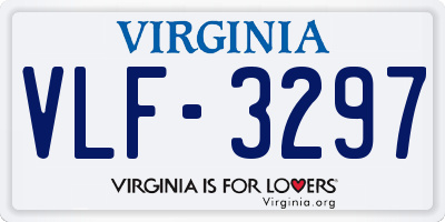VA license plate VLF3297