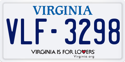 VA license plate VLF3298