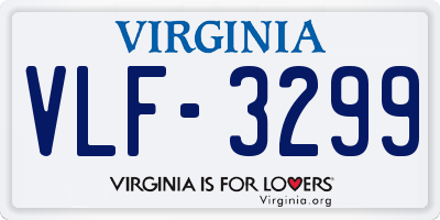 VA license plate VLF3299