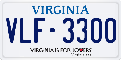 VA license plate VLF3300