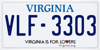 VA license plate VLF3303