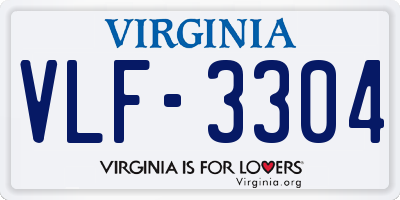 VA license plate VLF3304