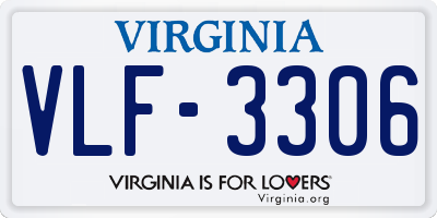 VA license plate VLF3306