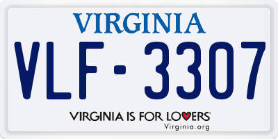 VA license plate VLF3307