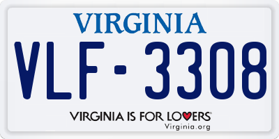 VA license plate VLF3308
