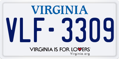 VA license plate VLF3309