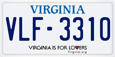 VA license plate VLF3310