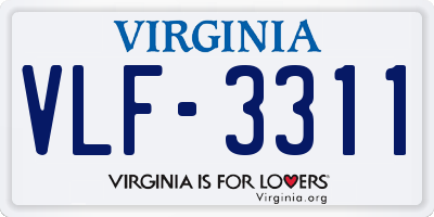 VA license plate VLF3311