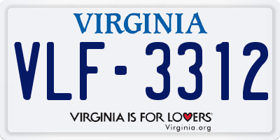 VA license plate VLF3312