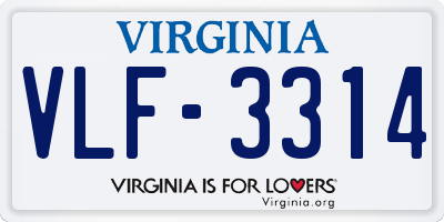 VA license plate VLF3314