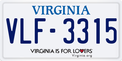 VA license plate VLF3315