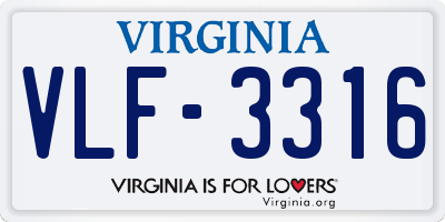 VA license plate VLF3316