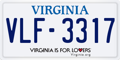 VA license plate VLF3317
