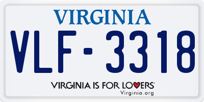 VA license plate VLF3318