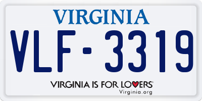 VA license plate VLF3319