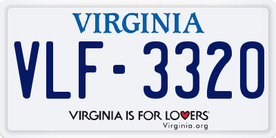 VA license plate VLF3320
