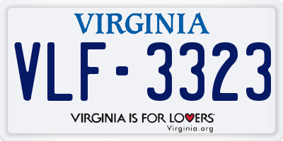 VA license plate VLF3323
