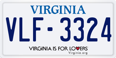 VA license plate VLF3324