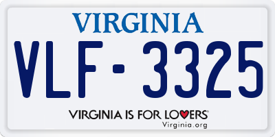 VA license plate VLF3325