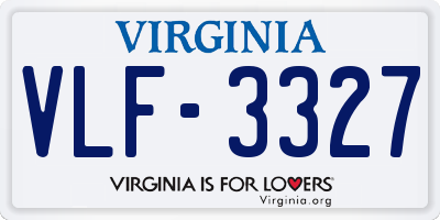 VA license plate VLF3327