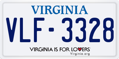VA license plate VLF3328