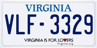 VA license plate VLF3329
