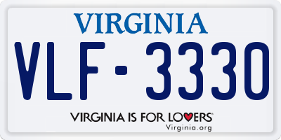 VA license plate VLF3330