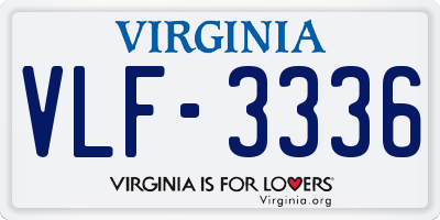 VA license plate VLF3336