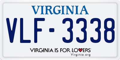 VA license plate VLF3338