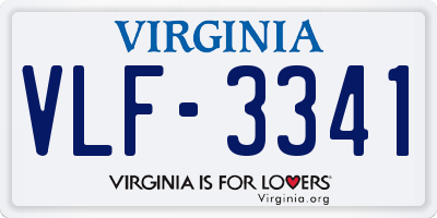 VA license plate VLF3341