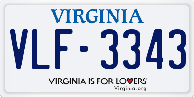 VA license plate VLF3343