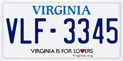 VA license plate VLF3345